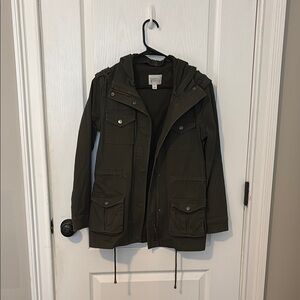 Market & Spruce Green Hooded Utility Jacket